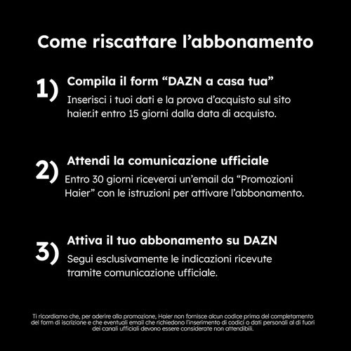 Haier Smart TV 85" QLED 4K UHD, Google TV, Gaming 120Hz, HDR10
Dolby Audio, Telecomando Smart, Google Assistant, Bluetooth 5.1, HDMI 2.1 x 4, USB 2.0, 12 Mesi DAZN Inclusi, H85Q80FUX