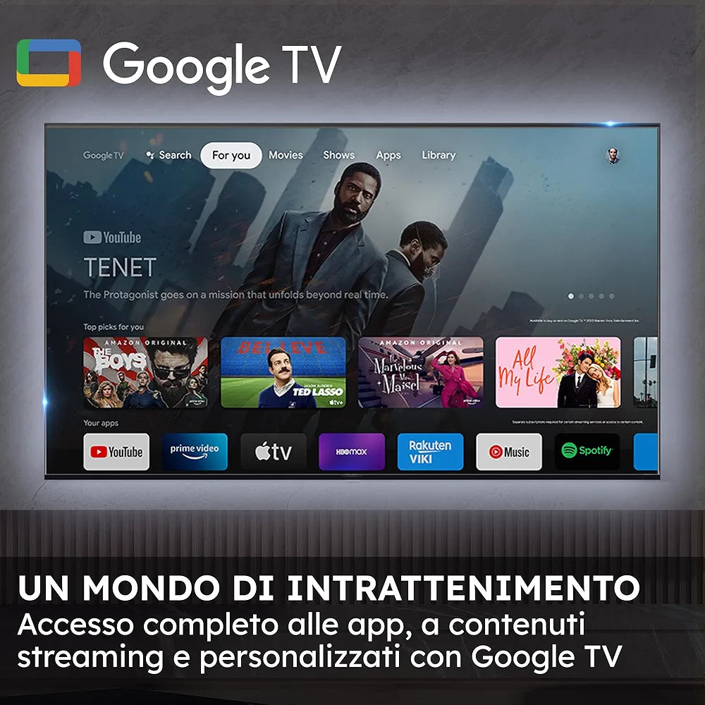 Haier Smart TV 85" QLED 4K UHD, Google TV, Gaming 120Hz, HDR10
Dolby Audio, Telecomando Smart, Google Assistant, Bluetooth 5.1, HDMI 2.1 x 4, USB 2.0, 12 Mesi DAZN Inclusi, H85Q80FUX